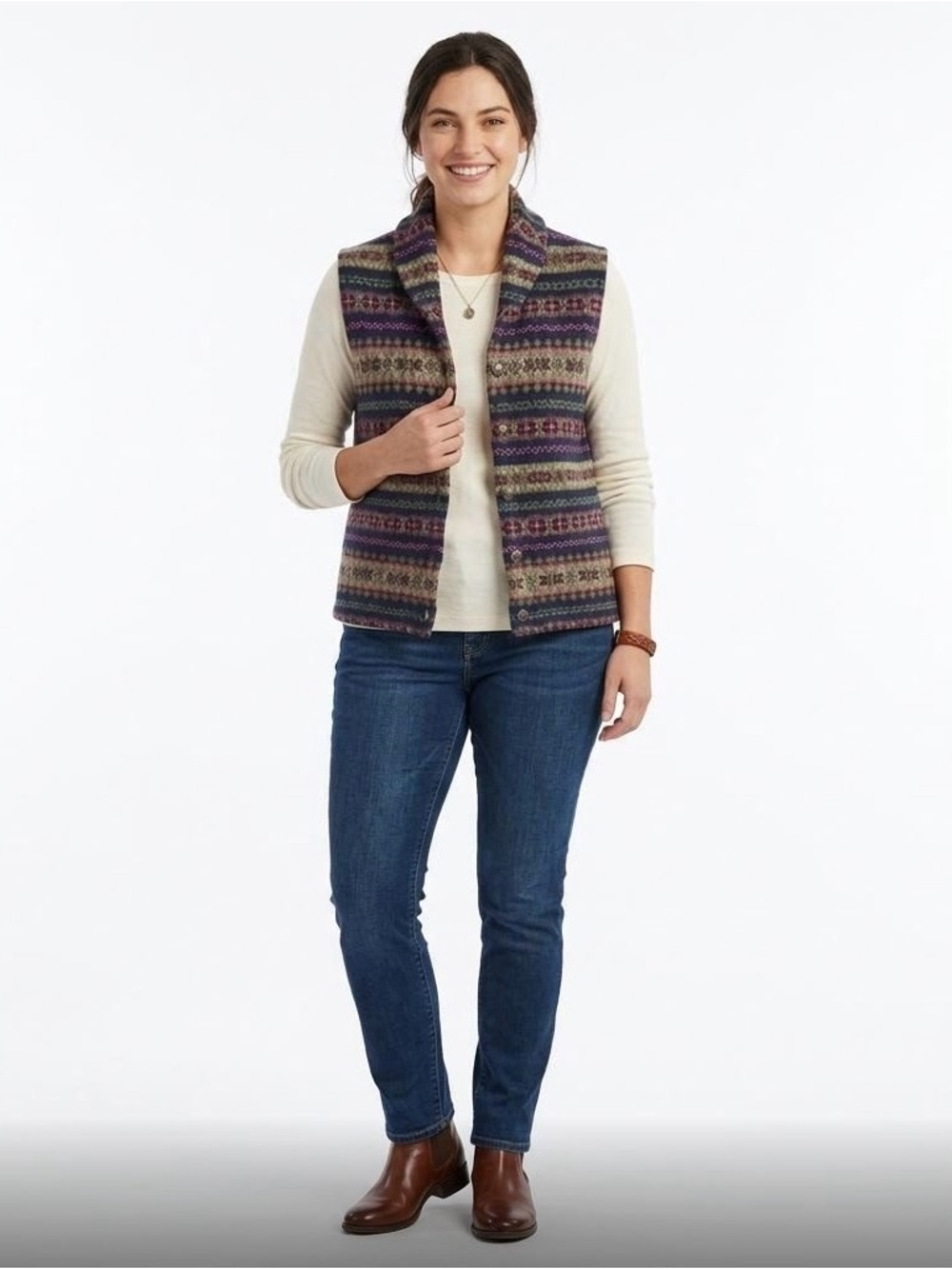 Chaps Fair Isle Vest-Perfect for Fall XL